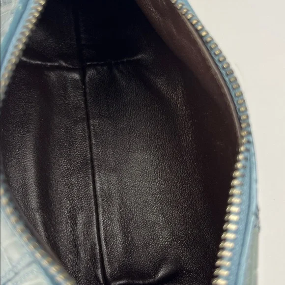 Auth. Tods Vintage Bamboo Barrel Mini Bag ~ in Blue Alligator 🐊 Skin Leather